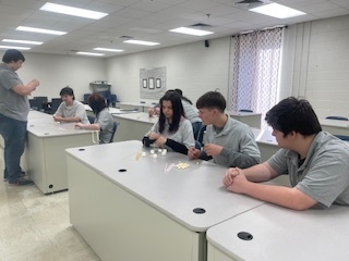 Students working on STEM project