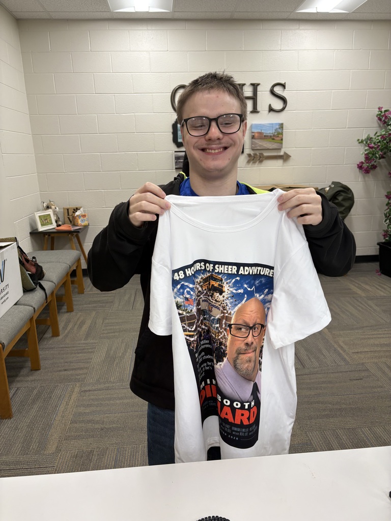 Jesse with his Mr. Booth tshirt