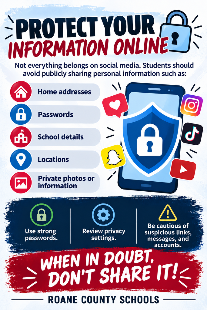 Protect Your Information Online - Don't share your address, password, school details, locations, and personal information online.