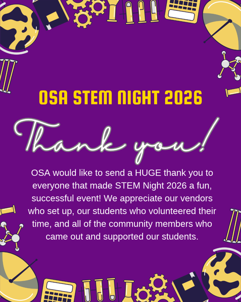 purple background with stem icons