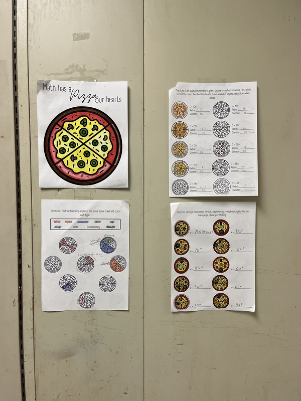 Project displayed on school walls.