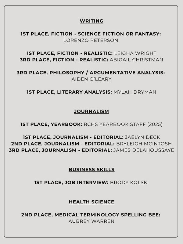 Academic Festival Winners