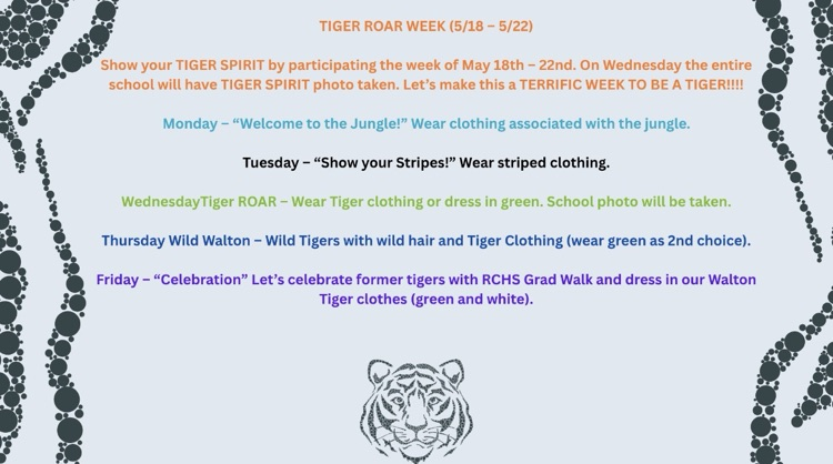 spirit week 5/18-5/22