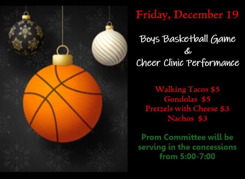 Boys basketball game and cheer Clinic Performance Friday, December 19, 2025 at Roanoke-Benson High School