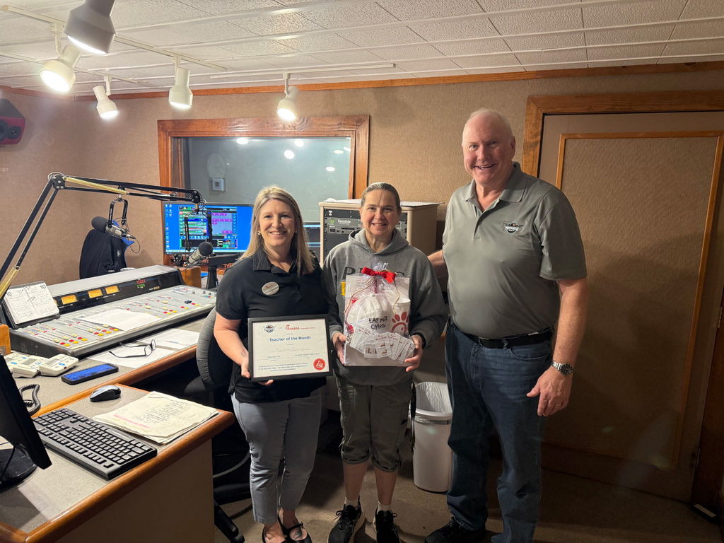 Mrs. Manning the February Chick-Fil-A Teacher of the Month.