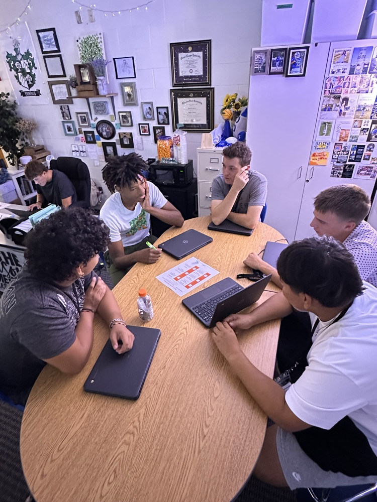 Our English III students are enjoying small group stations.