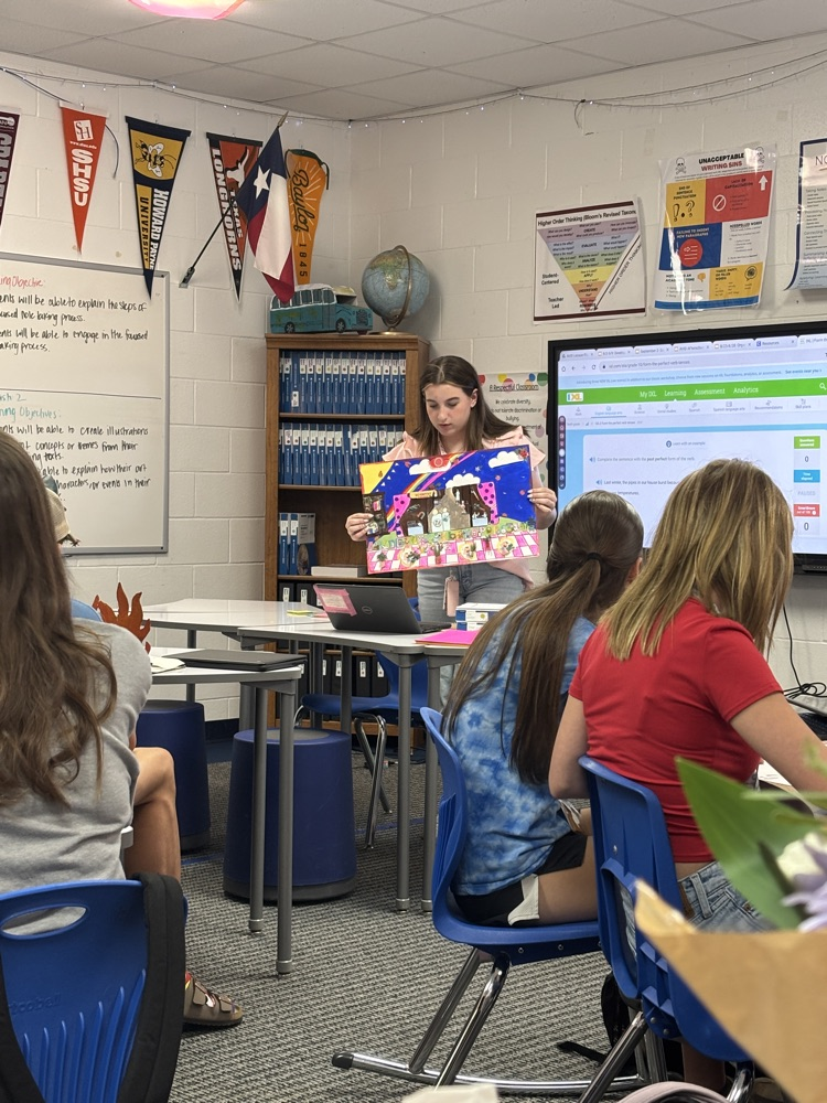 English 2 Honor students stent some time this week presenting projects inspired by their summer reading.
