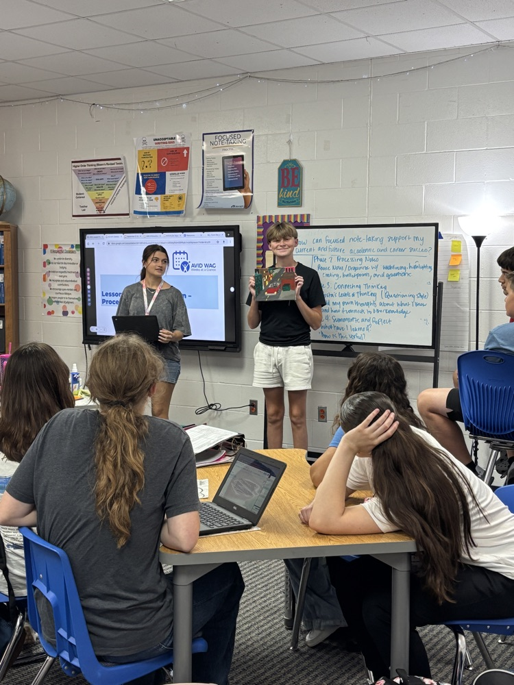 English 2 Honor students stent some time this week presenting projects inspired by their summer reading.