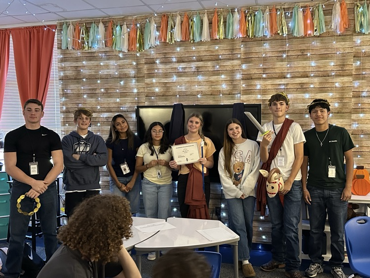 A big thanks to the Robinson Education Foundation for awarding us a grant to purchase props to enhance our learning.