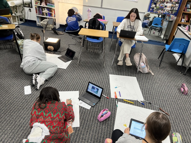 For the past few days, AP English Language students have been working on their Crucible projects. The students each created a poster with objects, shapes, animals and colors symbolizing at least 5 characters from the play and the rhetoric they use.