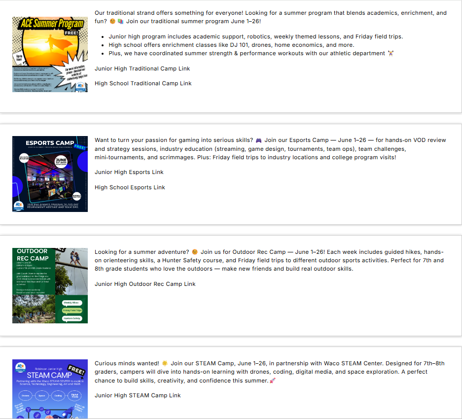 Ace summer offerings!