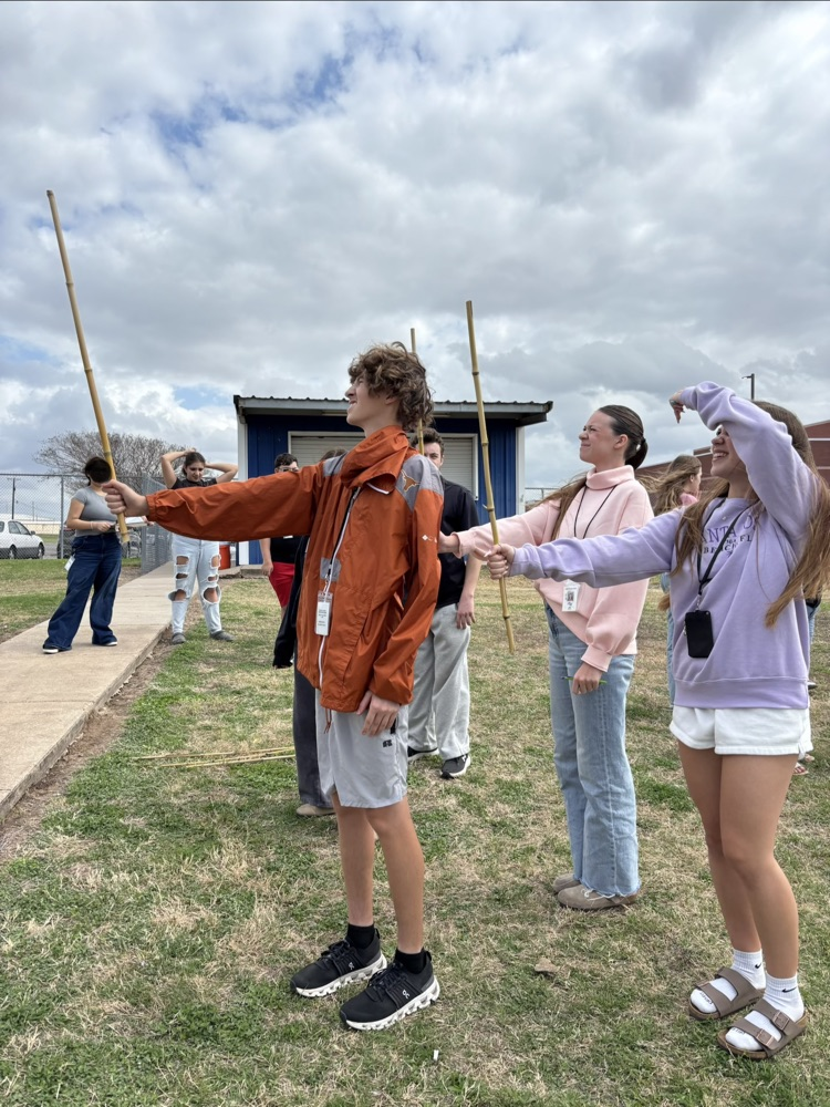 Coach Snow's geometry class used similar triangles to indirectly measure the baseball bleachers.