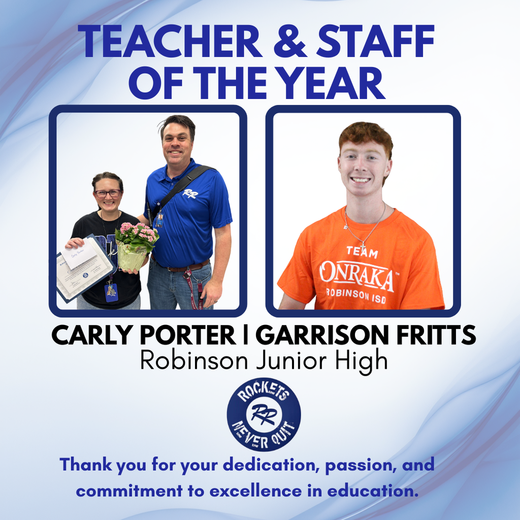 Junior High teacher and staff of the year
