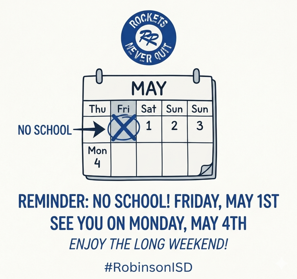 No School Friday, May 1, 2026