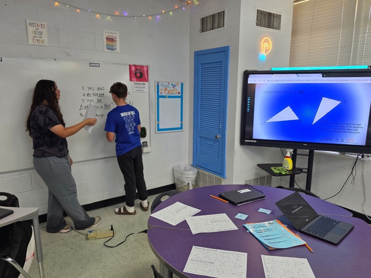 students at board