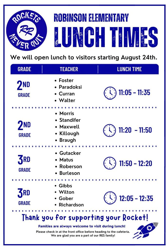 Lunch Times