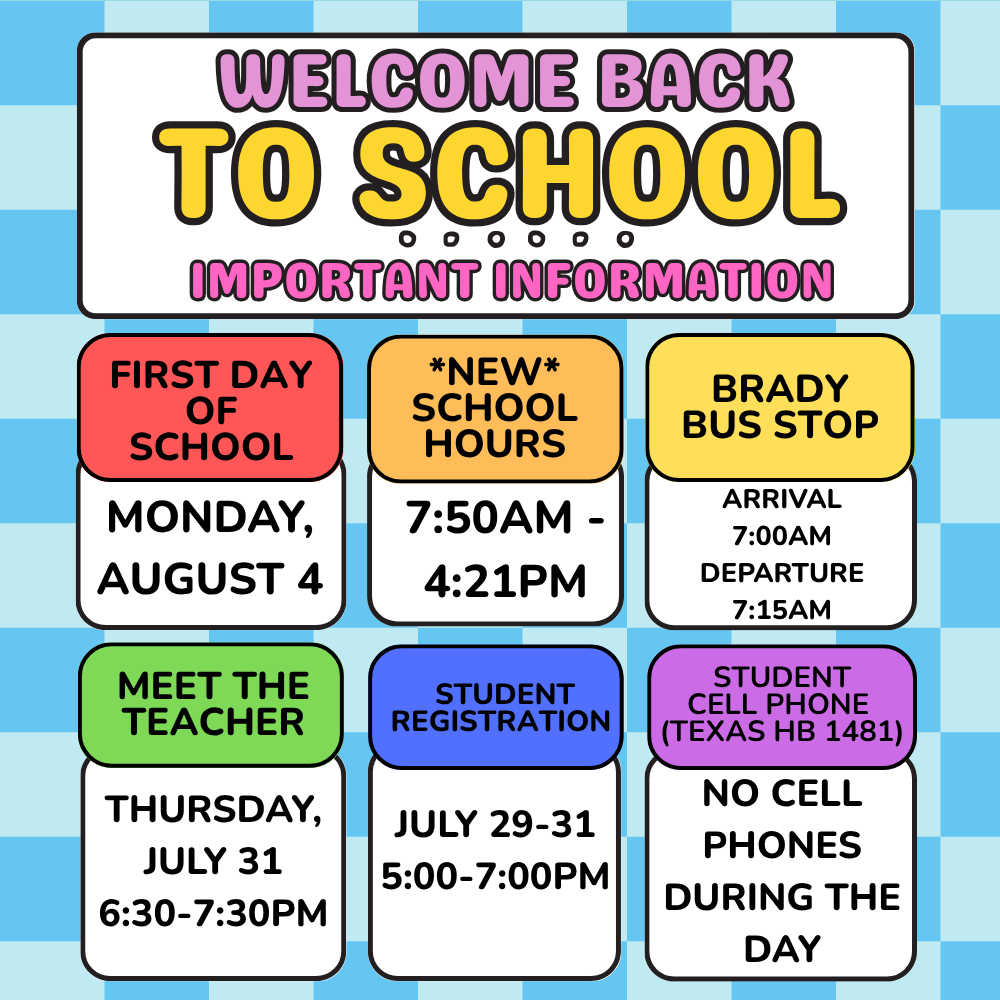 Rochelle Back to School Announcement