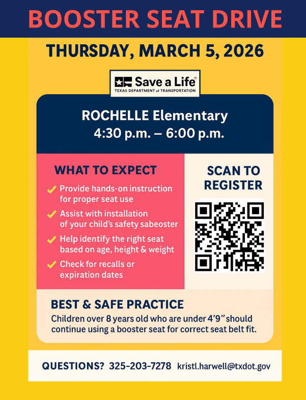 Booster Drive Rochelle Elementary March 5th 4:30-6:00