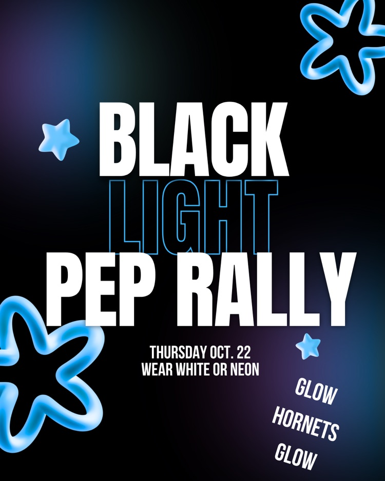 black light pep rally tomorrow! 