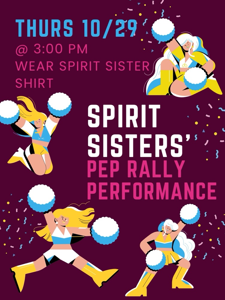 also please note the pep rally time change. It will be at 3:00 pm this week 