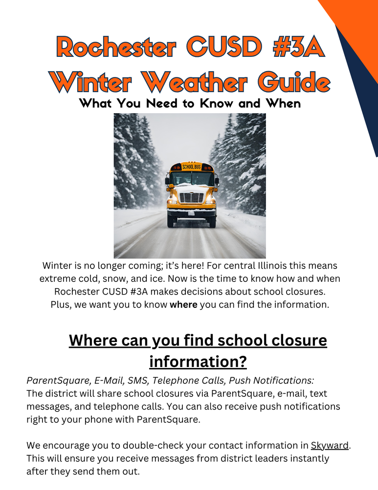 Rochester CUSD Winter Weather Guide