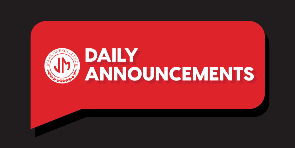 Red and Black Daily Announcement Banner