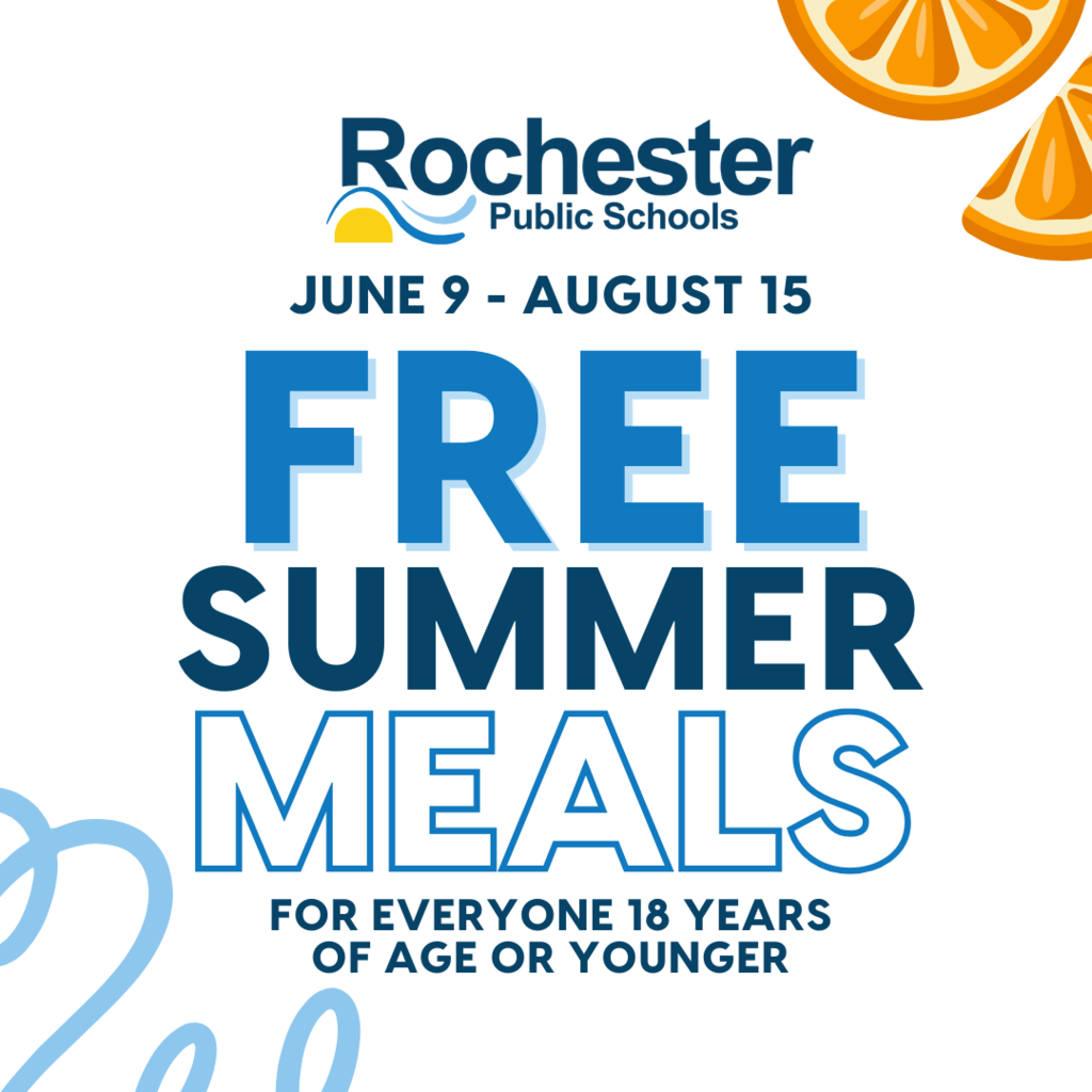Free Summer Meals for everyone 18 years of age or younger from June 9 to August 15