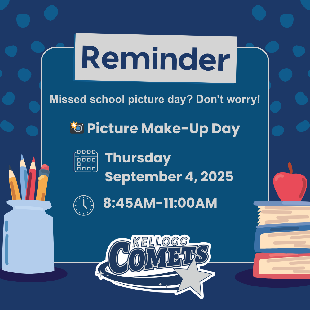 Reminder image for picture makeup day on Thursday Sept 4 from 8:45-11AM