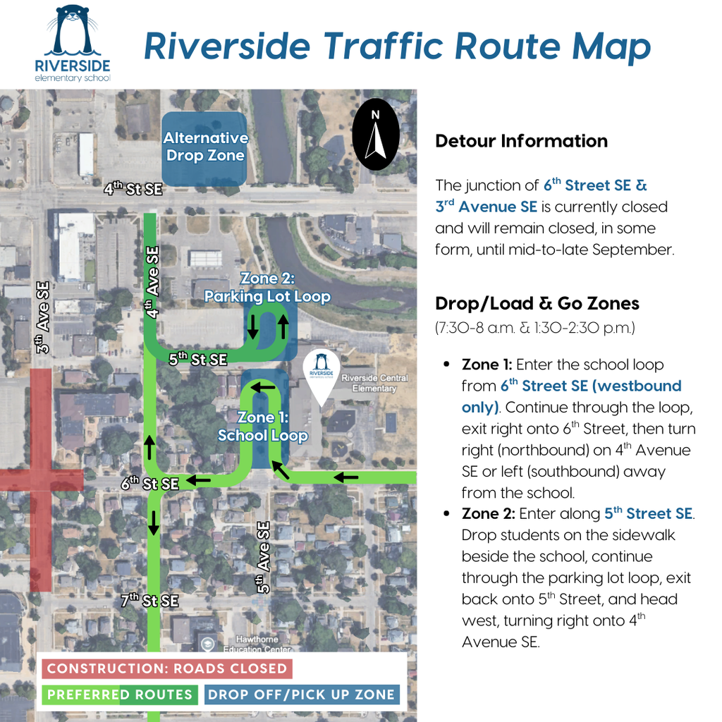 Detour map in English
