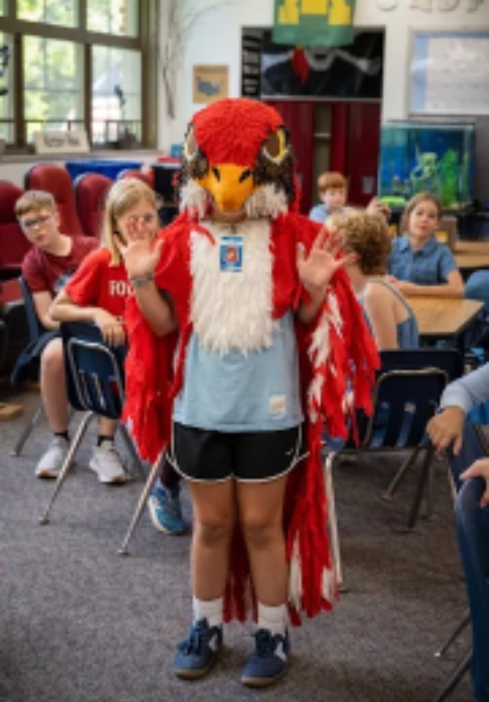 Our 5th grade Falcon mascot