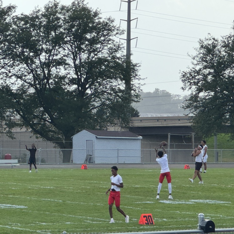 players practicing 
