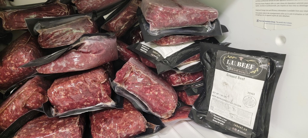 Packs of 1 lb ground beef