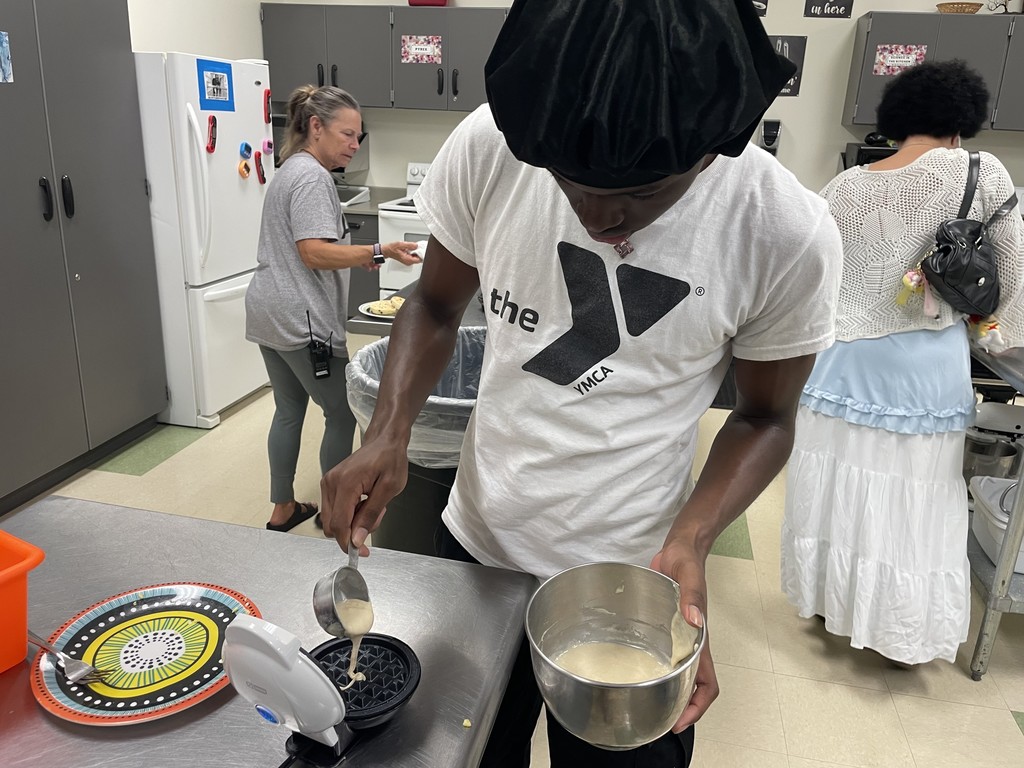 FACS students making waffles