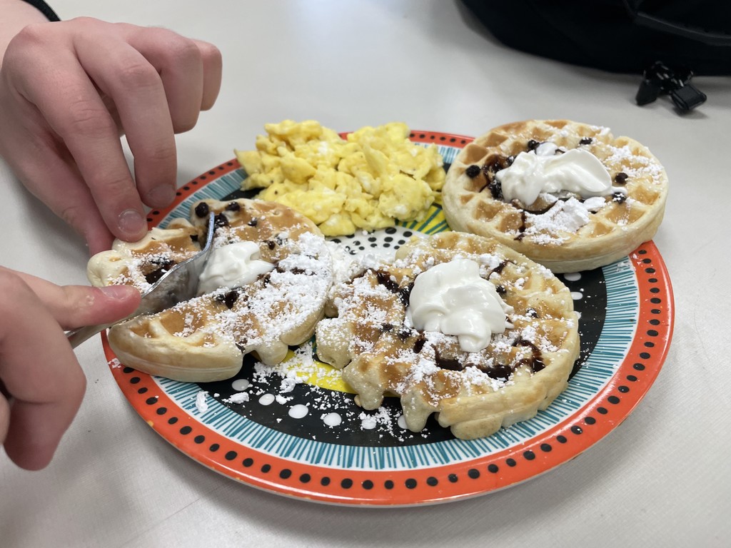 FACS students making waffles