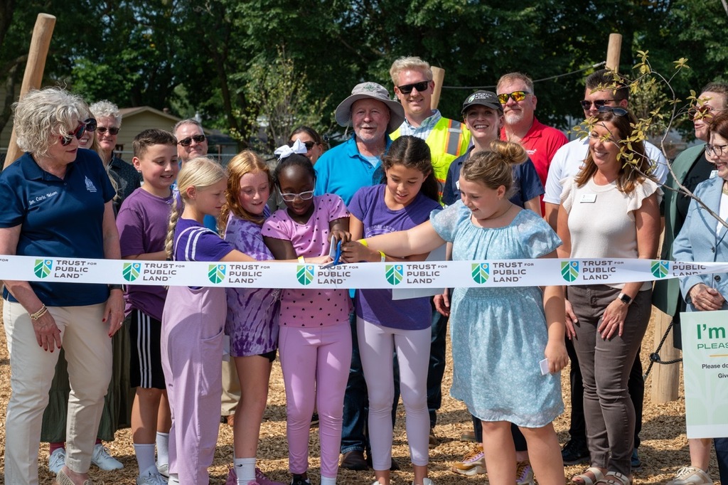Franklin students got to cut the ribbon for their new playground