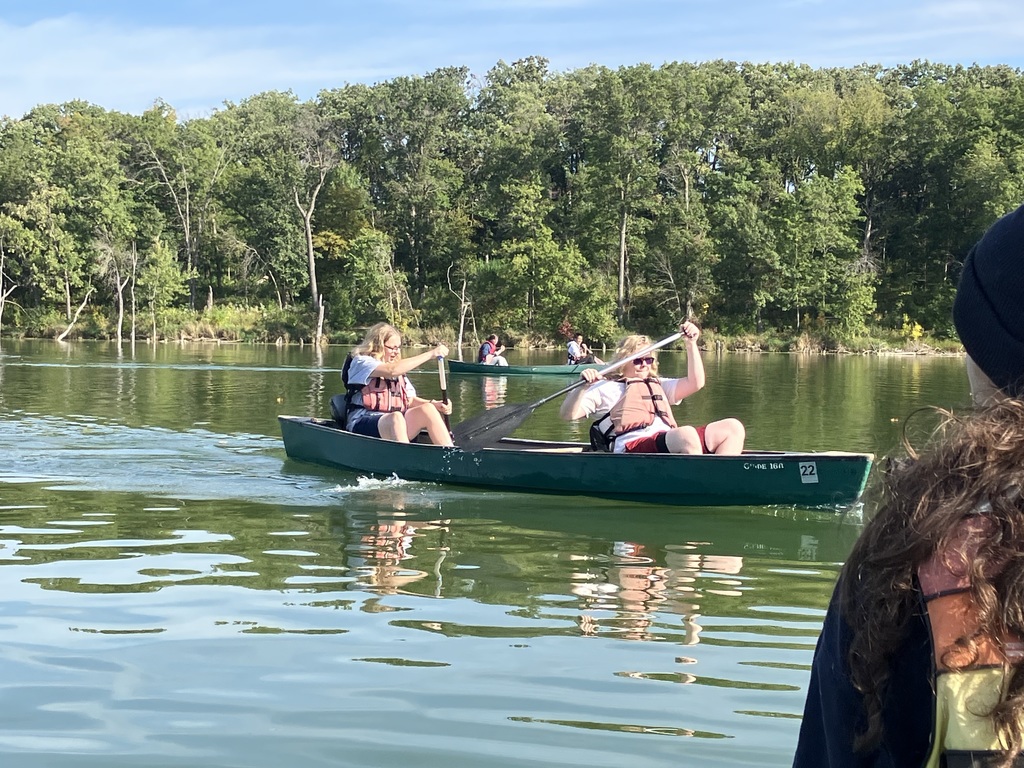 Students canoeing at Chester Woods.