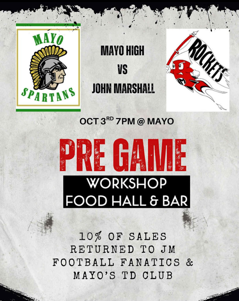 Pre Game fundraiser at the Workshop Food Hall Oct 3rd