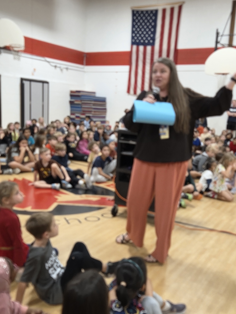 Mrs. Coffing sharing about our 2 student council projects