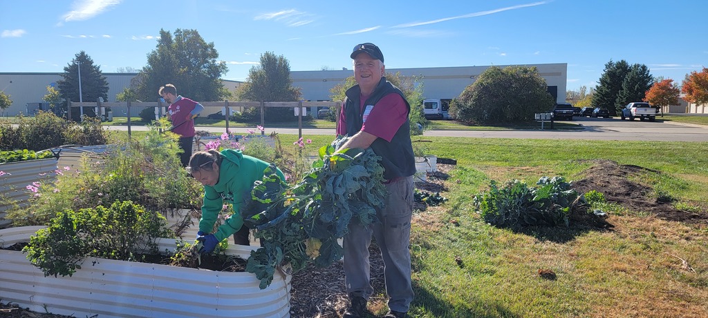 Think Bank volunteers at ALC community garden