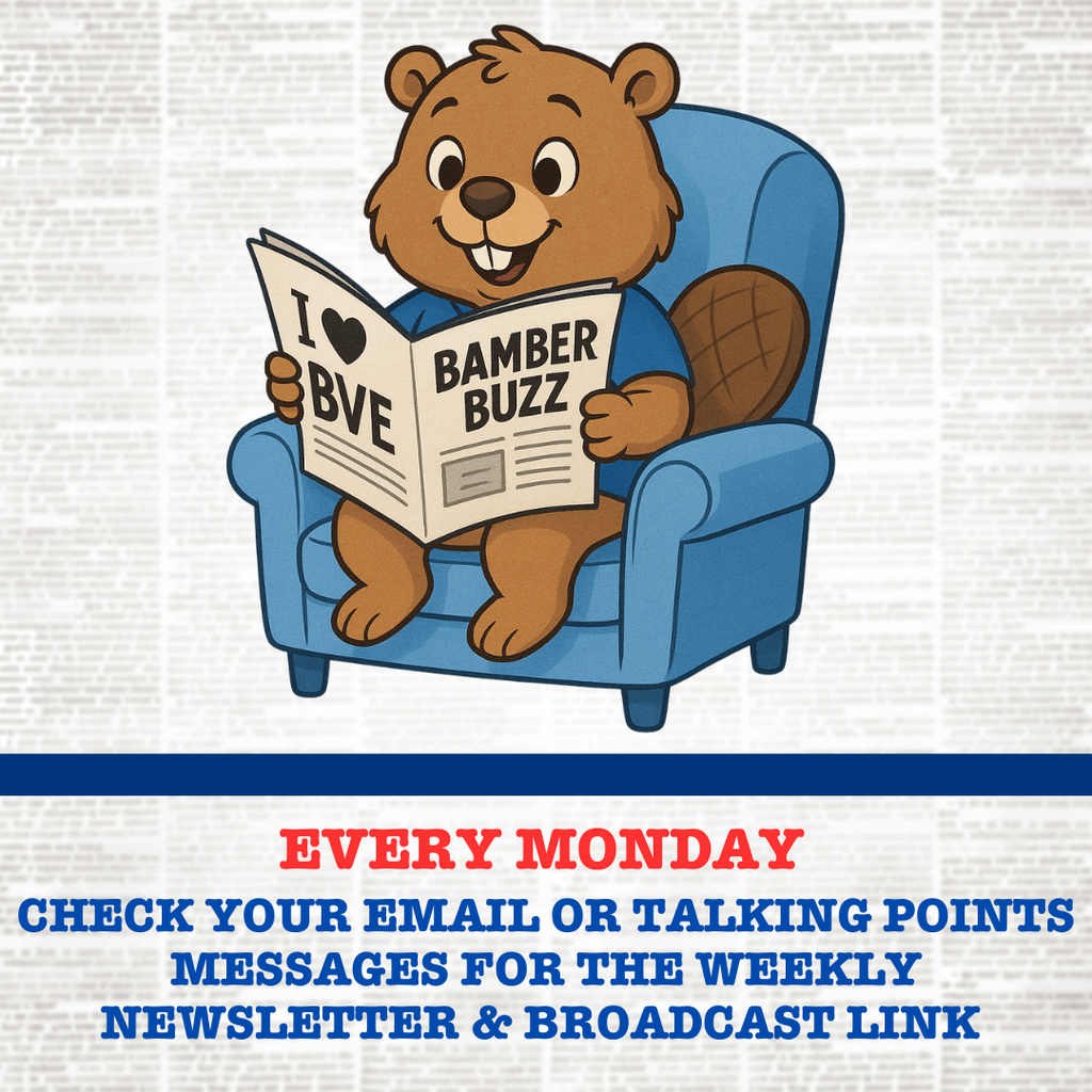 Every Monday: Check your email or TalkingPoints messages for the weekly newsletter & broadcast link