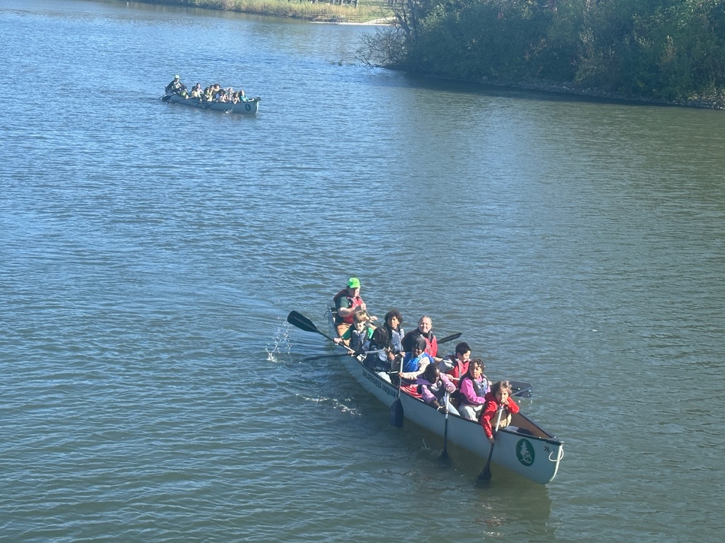 Two canoes on the water