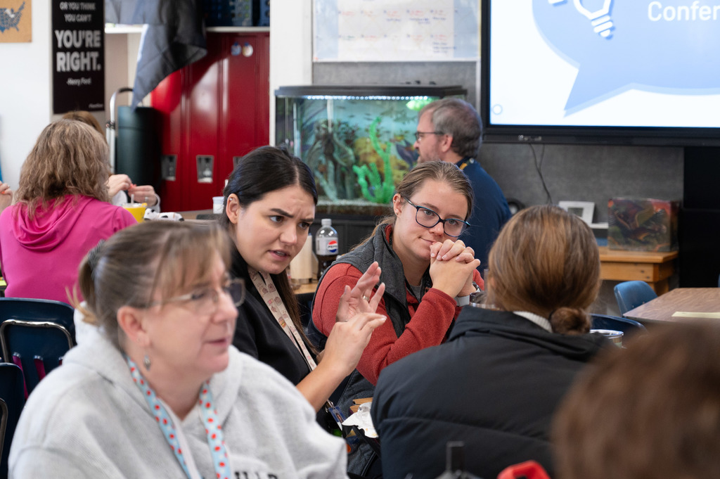 Folwell teachers collaborate and problem solve together. 