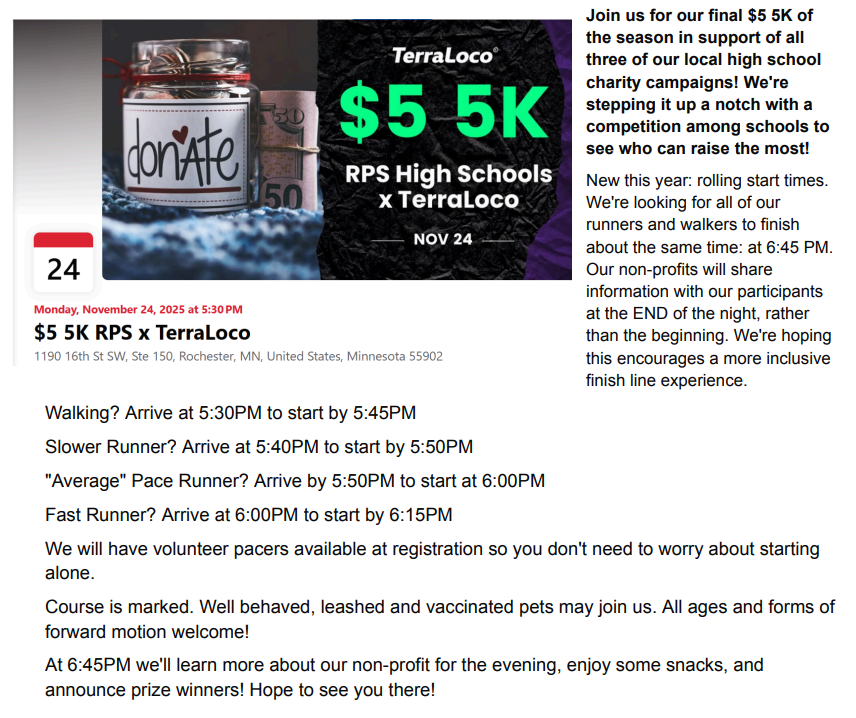 5K details for 11/24