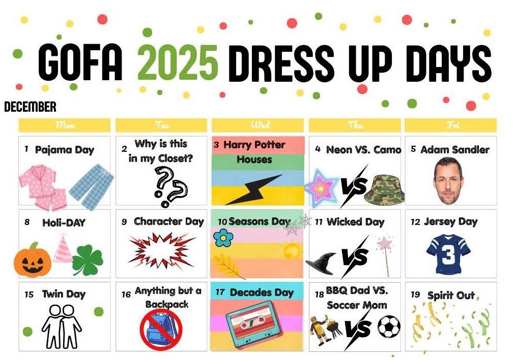 GOFA dress themes for December
