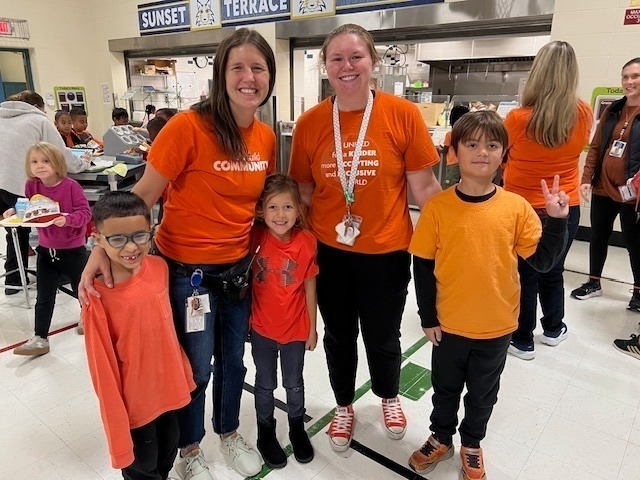 Students and staff wearing orange shirts to be kind