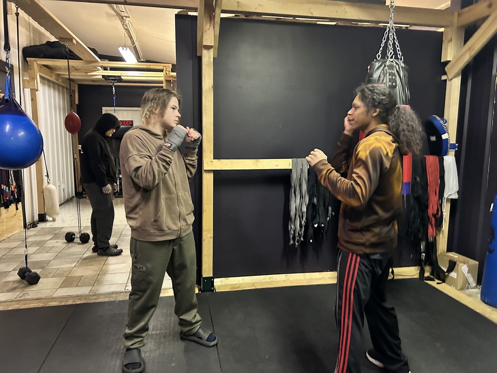 boxing in Coach Corey's gym