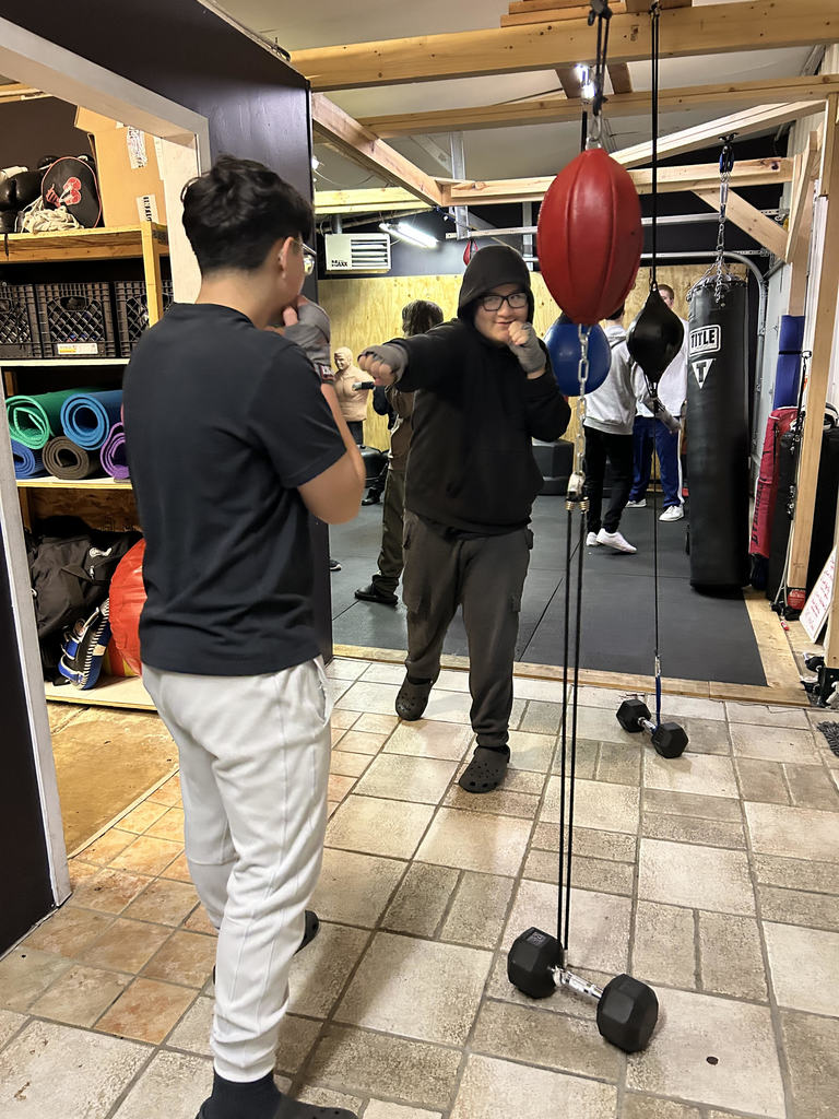 boxing in Coach Corey's gym