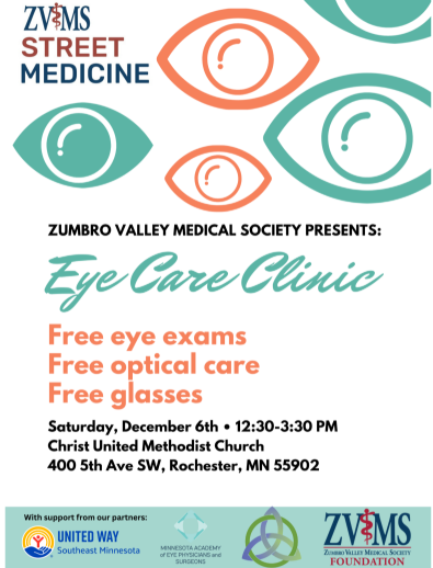 Free Eye Care - December 6, 12:30-3:30pm, Christ United Methodist Church