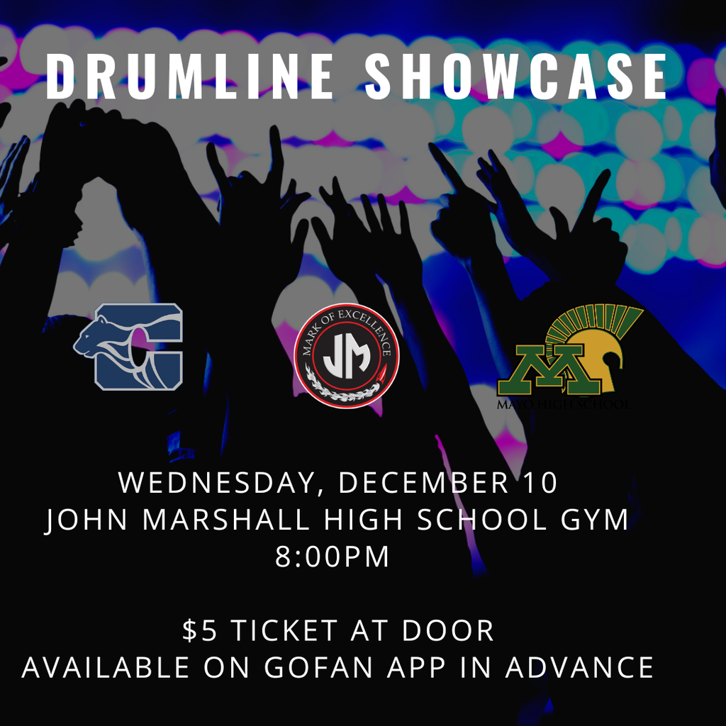 Drumline showcase 12/10 @ 8 p.m. 