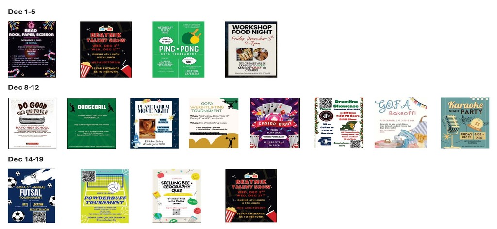 Listing of all GOFA Activities